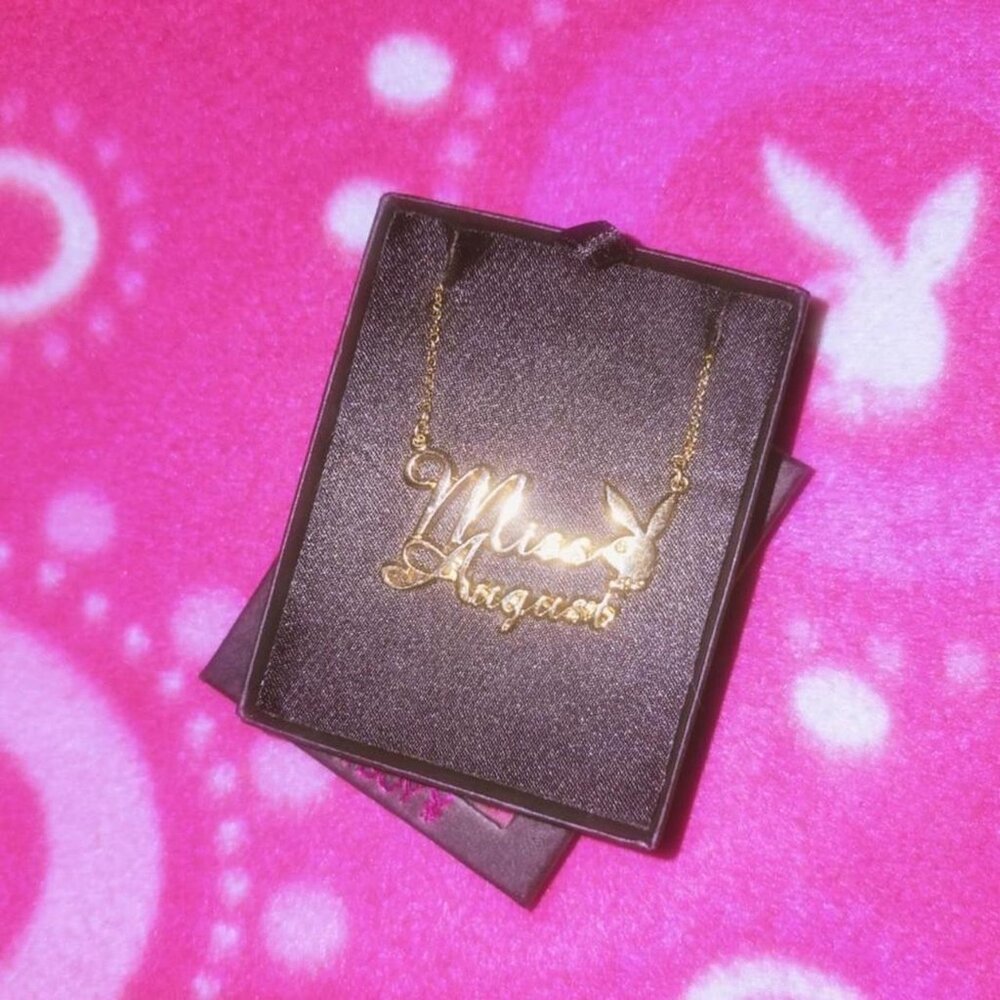 Vintage Playboy Playmate Gold Necklace- Miss August